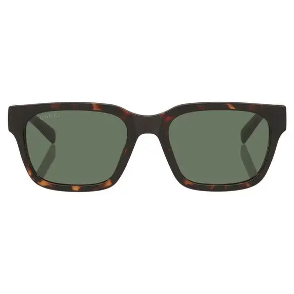New GUCCI Sunglasses Brown Gold Red Green Web 55-20-145 mm Mens Square